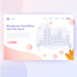 landing page template with gradient modern webpage vector image