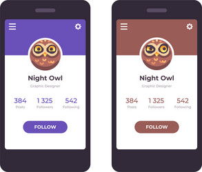 mobile app interface concept user profile vector image