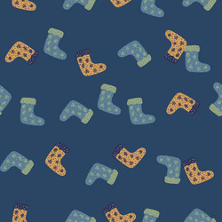 New year seamless pattern with simple cartoon vector