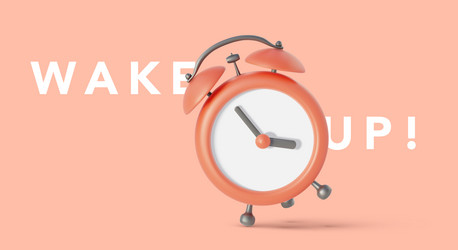 red alarm clock isolated on white background wake vector image