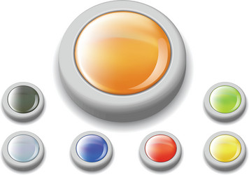 shiny web buttons set vector image