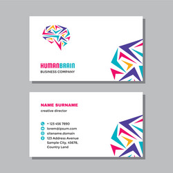 Business visit card template with logo - concept vector