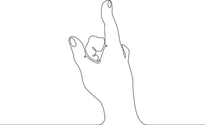 continuous line drawing hand pointing direction vector image