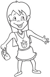 Cute Girl in Summer Dress Vector Image