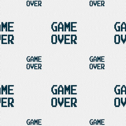 Game over concept icon sign seamless pattern vector