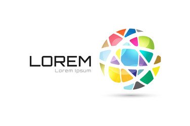 Globe abstract logo template circle round Vector Image