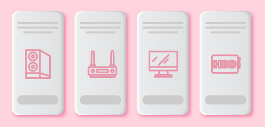 set line case computer router and wi-fi signal vector image