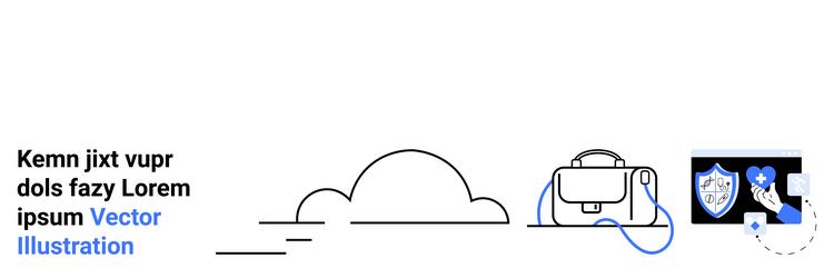 cloud computing data security bag mobile app vector image