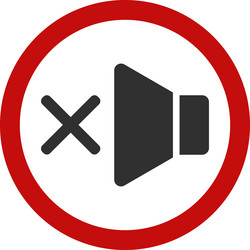 mute red circle icon no sound stock vector