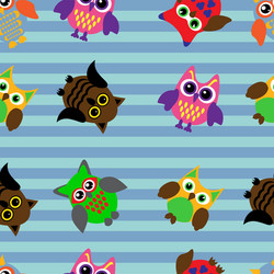 Cute owls seamless background Royalty Free Vector Image