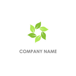 Leaf round globe nature logo Royalty Free Vector Image