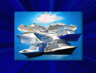 cruise ship in open water side view vector