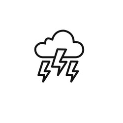 thunder lightning icon set collection for web vector image