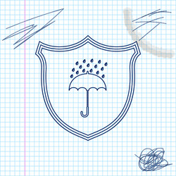 Waterproof line sketch icon isolated on white vector