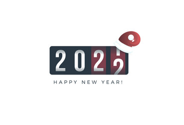 2020 new year analog counter display vector