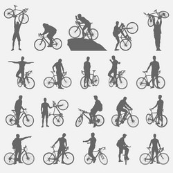 Bicyclist Silhouettes Vector Image
