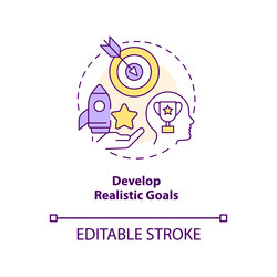 Clear goals rgb color icon Royalty Free Vector Image