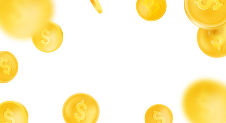 gold coins falling down background Vector Image