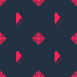 set cloud and snowflake on seamless pattern vector image