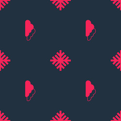 Set cloud and snowflake on seamless pattern vector