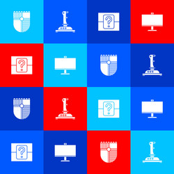 set shield for game joystick arcade machine vector image