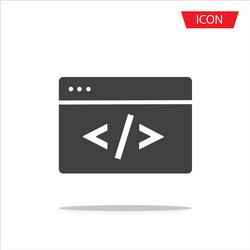 coding icon isolated on background vector image