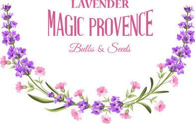 Lavender Floral Label Vector Image