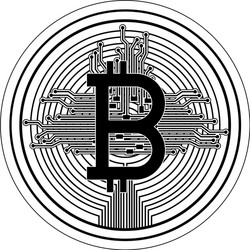 bitcoin with circuit lines commerce technology vector image