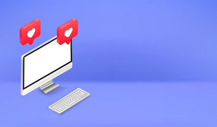 making reaction with web application banner vector image