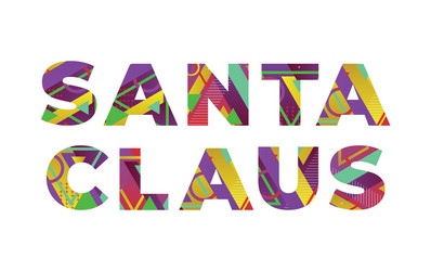 santa claus concept retro colorful word art vector