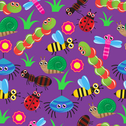 Funny insects cartoon characters seamless pattern Vector Image