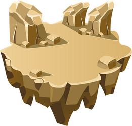 cartoon stone isometric island for game vector