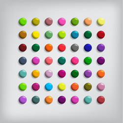 Glossy Round Buttons - Set of Colorful Spheres vector