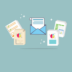 send email newsletter data chart vector image