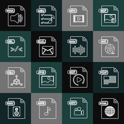 set line html file document pdf avi mp4 eml vector image