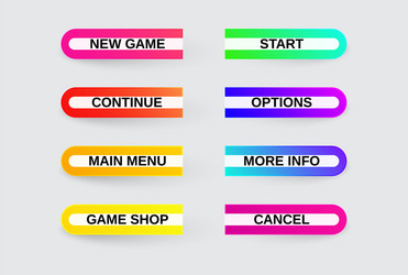 set modern gradient app website page or game vector image