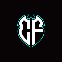 C f initial logo design with a shield shape vector