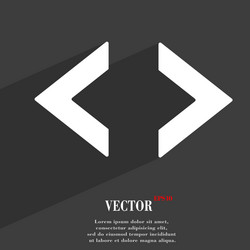 Code icon symbol flat modern web design with long vector