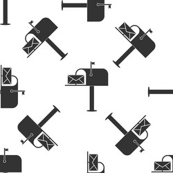 open mail box with an envelope seamless pattern vector image