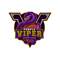 Purple Viper Basketball Mascot Vector Image