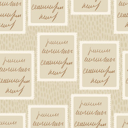 scribble handwritten script text on post stamps vector image