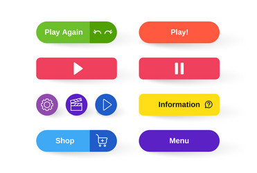 set modern gradient app website page or game vector image