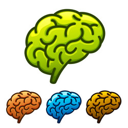 Silhouette of the brain green vector