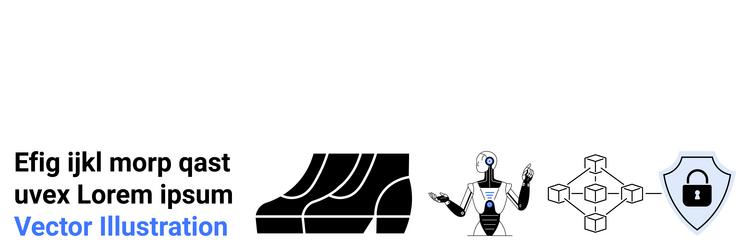 technology elements featuring ai robot blockchain vector image