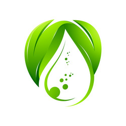 Water Flow Leaf Logo with Fish Royalty Free Vector Image