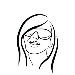 Abstract beauty face girl avatar vector