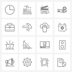 Set 16 simple line icons for web and print vector