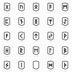 viking runes icons Vector Image