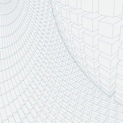 abstract 3d illuminated distorted mesh sphere vector image
