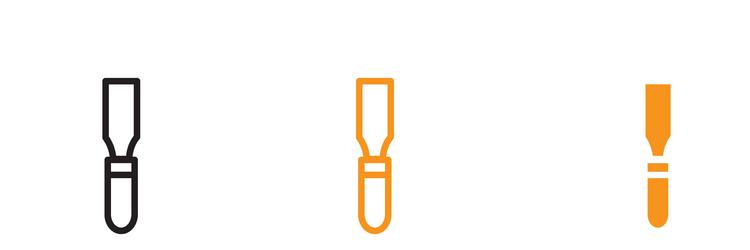 chisel icon set craftsmanship and tool vector image
